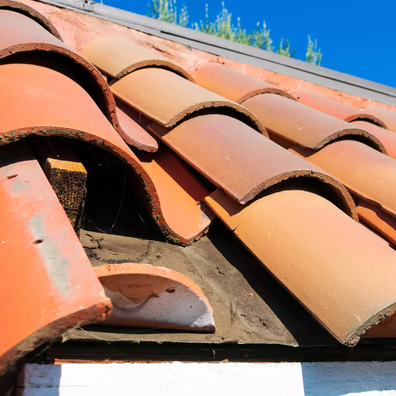 Beschädigter Dachziegel als Fall für die Dachreparatur